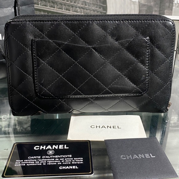 Authentic CHANEL Lambskin Cambon Line Zippy Clutch Wallet - Picture 6 of 17